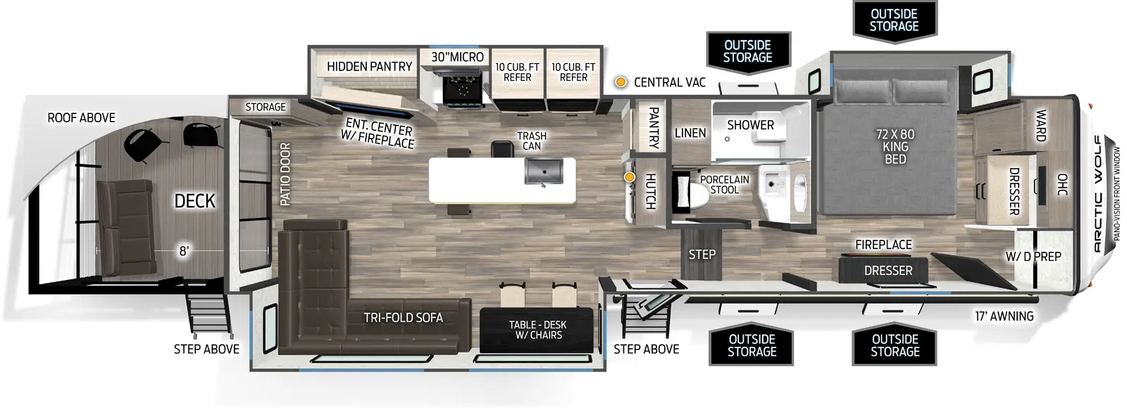 2026 Cherokee Arctic Wolf 3800DECK - DSO Floorplan - Forest River RV